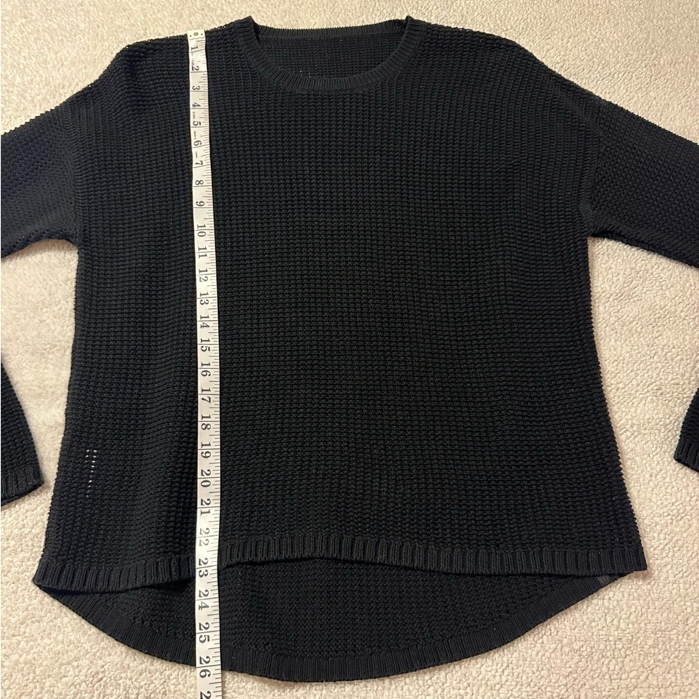 Lululemon Black Easy Embrace Long Sleeve Open Knit Sweater - Picture 10 of 15